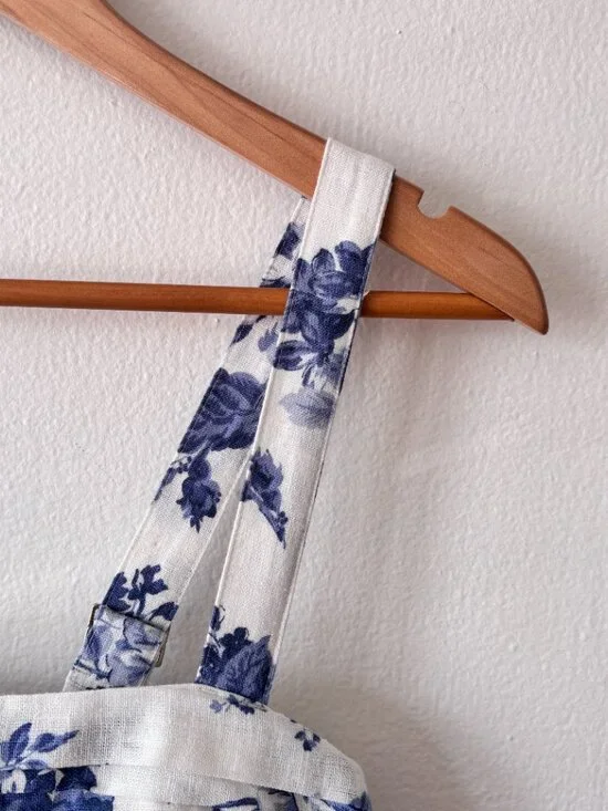 Abercrombie & Fitch Emerson Fit & Flare Linen Midi Dress - Picture 6 of 10